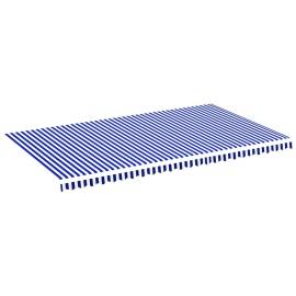 Pânză de rezervă copertină, albastru și alb, 6x3,5 m, 2 image
