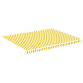 Pânză de rezervă copertină, galben și alb, 4,5x3,5 m, 2 image