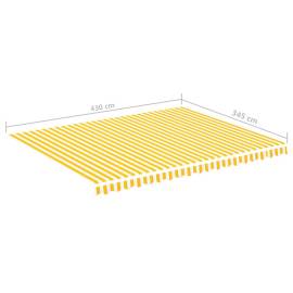 Pânză de rezervă copertină, galben și alb, 4,5x3,5 m, 6 image