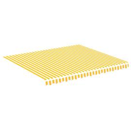 Pânză de rezervă copertină, galben și alb, 4x3,5 m, 2 image