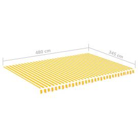 Pânză de rezervă copertină, galben și alb, 5x3,5 m, 6 image