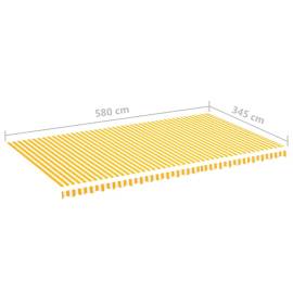 Pânză de rezervă copertină, galben și alb, 6x3,5 m, 6 image