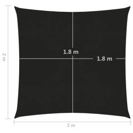 Pânză parasolar, negru, 160 g/m² , 2x2 m, hdpe, 6 image