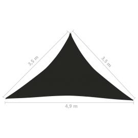 Pânză parasolar, negru, 3,5x3,5x4,9 m, hdpe, 160 g/m², 6 image