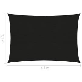 Pânză parasolar, negru, 3,5x4,5 m, hdpe, 160 g/m², 6 image
