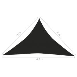Pânză parasolar, negru, 3 x 3 x 4,2 m, hdpe, 160 g/m², 6 image