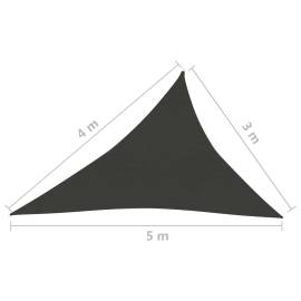 Pânză parasolar, negru, 3x4x5 m, hdpe, 160 g/m², 6 image
