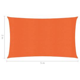 Pânză parasolar, portocaliu, 2x5 m, hdpe, 160 g/m², 6 image