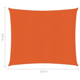 Pânză parasolar, portocaliu, 3,6x3,6 m, hdpe, 160 g/m², 6 image