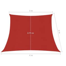 Pânză parasolar, roșu, 3/4x3 m, hdpe, 160 g/m², 6 image