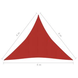 Pânză parasolar, roșu, 4x4x4 m, hdpe, 160 g/m², 6 image