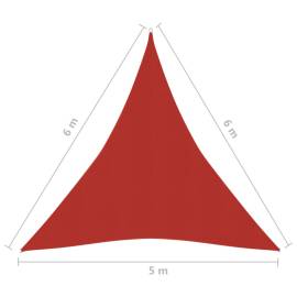 Pânză parasolar, roșu, 5x6x6 m, hdpe, 160 g/m², 6 image