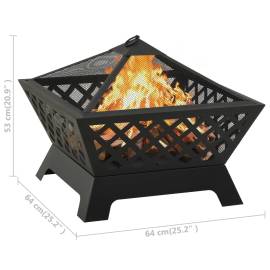 Vatră de foc cu vătrai, 64 cm, oțel, xxl, 8 image