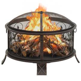 Vatră de foc rustică, cu vătrai, 67,5 cm, oțel, xxl, 2 image