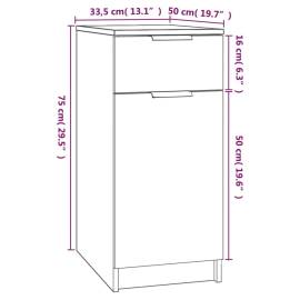 Dulap de birou, alb, 33,5x50x75 cm, lemn prelucrat, 9 image