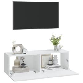 Dulapuri tv de perete 2 buc. alb 100x30x30 cm lemn compozit, 4 image