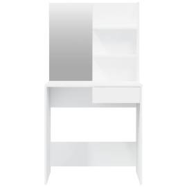 Masă de toaletă cu oglindă, alb, 74,5x40x141 cm, 6 image