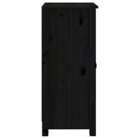 Servantă, negru, 40x35x80 cm, lemn masiv de pin, 6 image