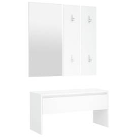 Set de mobilier pentru hol, alb, lemn prelucrat, 2 image