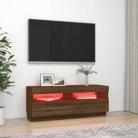 Comodă tv cu lumini led, stejar maro, 100x35x40 cm, 3 image
