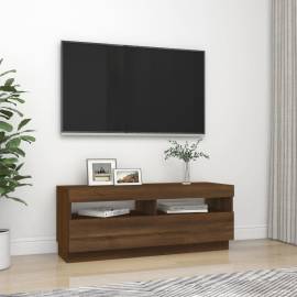 Comodă tv cu lumini led, stejar maro, 100x35x40 cm, 6 image