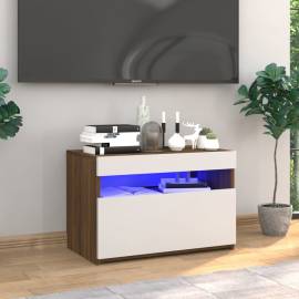 Comodă tv cu lumini led, stejar maro, 60x35x40 cm