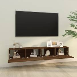 Comode tv, 2 buc., stejar maro, 100x30x30 cm, lemn prelucrat, 3 image