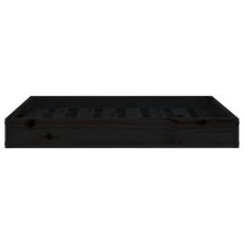 Pat pentru câini, negru, 71,5x54x9 cm, lemn masiv de pin, 3 image