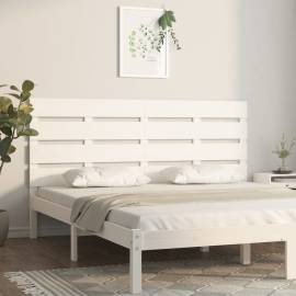 Tăblie de pat, alb, 135x3x80 cm, lemn masiv de pin