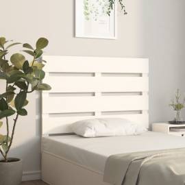 Tăblie de pat, alb, 75x3x80 cm, lemn masiv de pin, 4 image