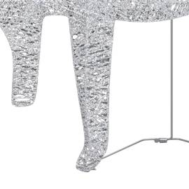 Decor de crăciun cu reni și sanie, 60 led-uri argintiu exterior, 5 image