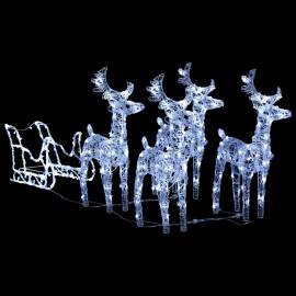 Decorațiune de crăciun cu reni și sanie, 240 led-uri, acril, 3 image