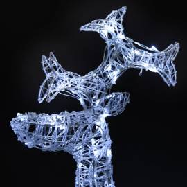 Decorațiune de crăciun ren, 90 led-uri, 60x16x100 cm, acril, 6 image