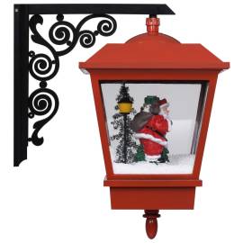 Felinar de perete cu leduri și moș crăciun, roșu, 40x27x45 cm, 5 image