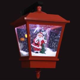 Felinar de perete cu leduri și moș crăciun, roșu, 40x27x45 cm, 3 image