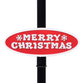 Felinar stradal cu moș crăciun, negru/roșu, 81x40x188 cm pvc, 10 image