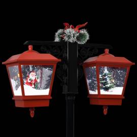 Felinar stradal cu moș crăciun, negru/roșu, 81x40x188 cm pvc, 6 image