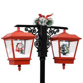 Felinar stradal cu moș crăciun, negru/roșu, 81x40x188 cm pvc, 9 image