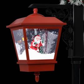 Felinar stradal cu moș crăciun, negru/roșu, 81x40x188 cm pvc, 7 image