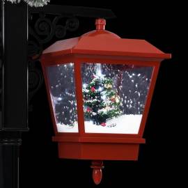 Felinar stradal cu moș crăciun, negru/roșu, 81x40x188 cm pvc, 8 image