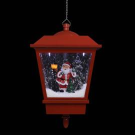 Felinar suspendat cu led și moș crăciun, roșu, 27x27x45 cm, 7 image