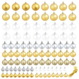 Globuri de crăciun, 100 buc., argintiu/auriu, 2 image
