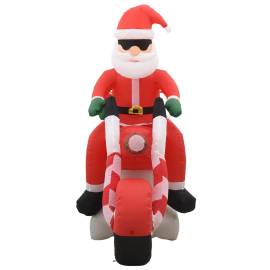 Moș crăciun pe motocicletă gonflabil, led, ip44, 160 cm, 4 image