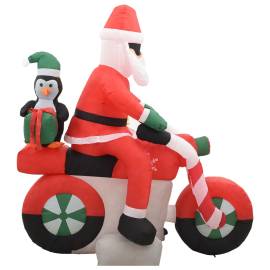Moș crăciun pe motocicletă gonflabil, led, ip44, 160 cm, 5 image