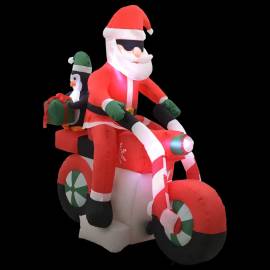 Moș crăciun pe motocicletă gonflabil, led, ip44, 160 cm, 3 image