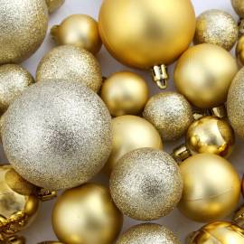 Set globuri de crăciun 100 de piese, 3/4/6 cm, auriu, 11 image