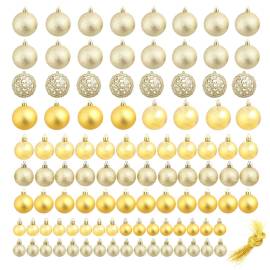 Set globuri de crăciun 100 de piese, 3/4/6 cm, auriu, 2 image