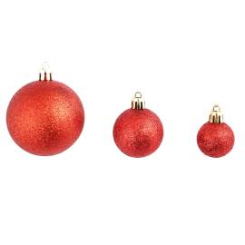 Set globuri de crăciun 100 de piese, 3/4/6 cm, roșu, 8 image