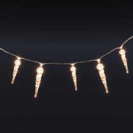 Țurțuri luminițe de crăciun 40 buc. alb cald acril telecomandă, 5 image