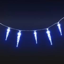 Țurțuri luminițe de crăciun 40 buc. albastru acril telecomandă, 3 image